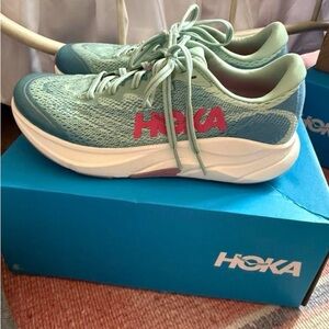 Hoka One One Women's Teal and Pink Athletic Shoes